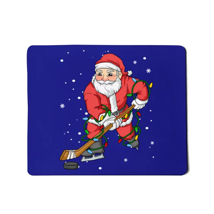 Christmas Santa Claus Player Ice Hockey Funny Gift Mousepad