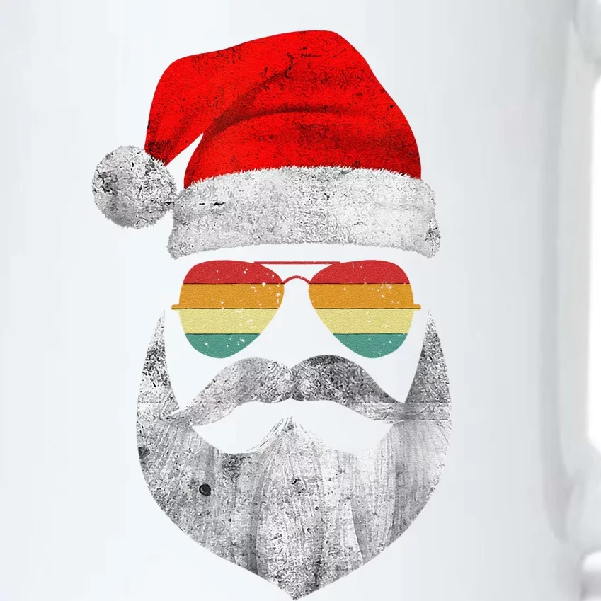 Cool Santa Claus Face With Sunglasses & Hat Beard Christmas Black Color Changing Mug