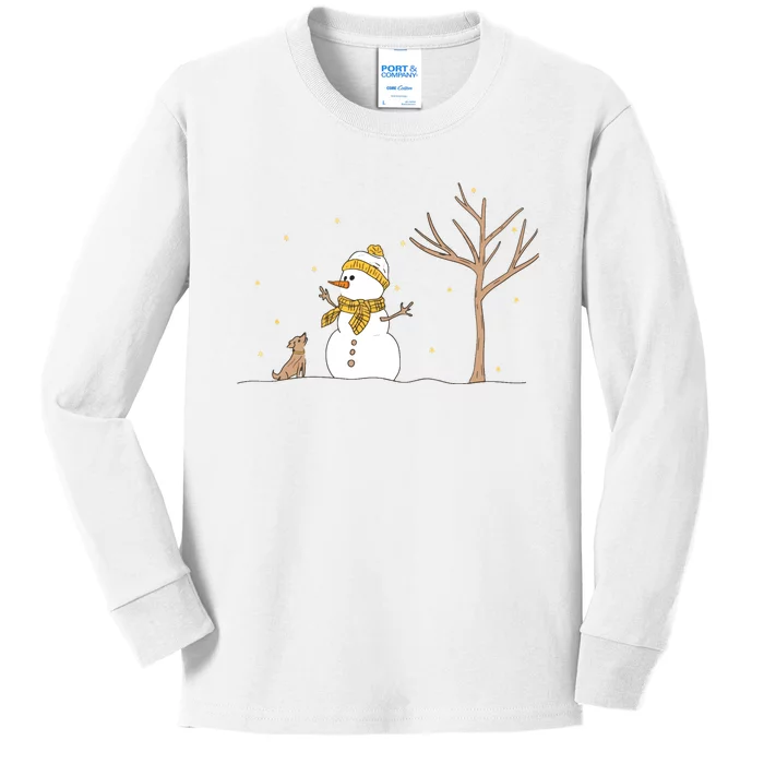 Christmas Snowman Kids Long Sleeve Shirt