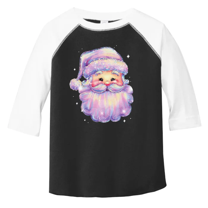 Colorful Santa Claus Face Christmas Xmas Family Matching Pjs Toddler Fine Jersey T-Shirt