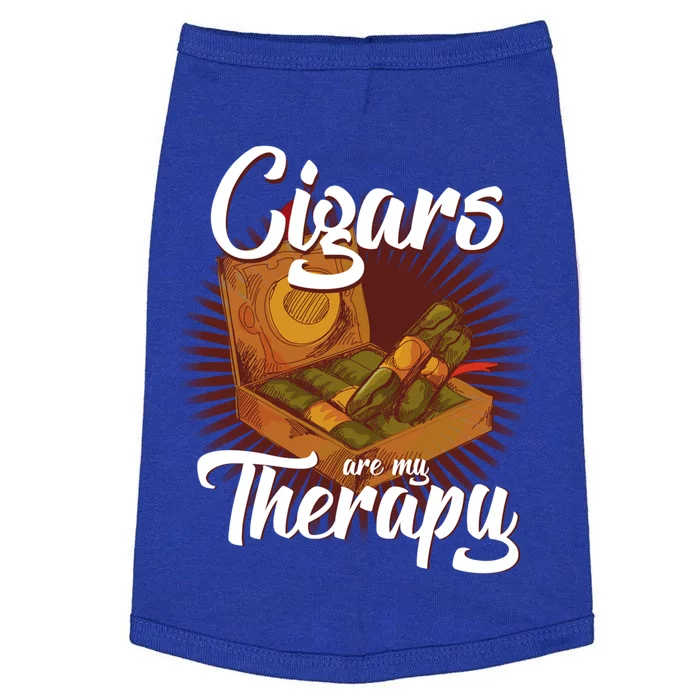 Cigar Smoking Cigars Are My Therapy Smoker Gift Doggie Tank