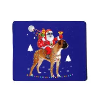 Christmas Irish Santa with Gift Boxer Dog Bath Mat and Shower Curtain