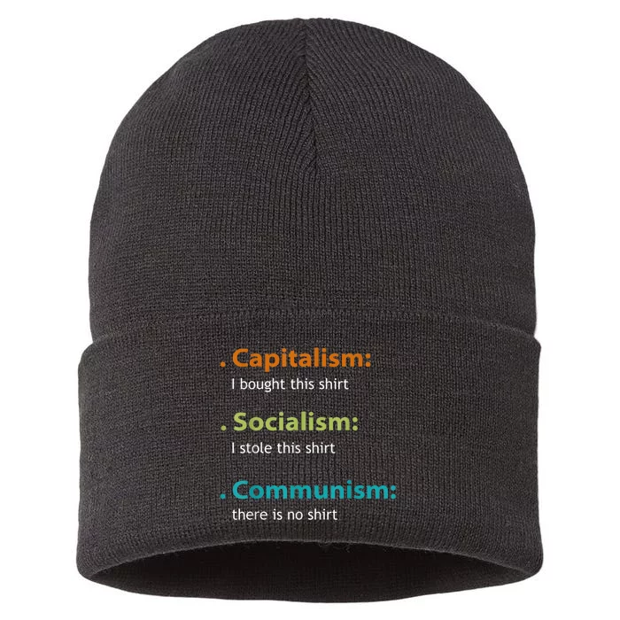 Capitalism Socialism Communism Libertarian Economics Freedom Sustainable Knit Beanie