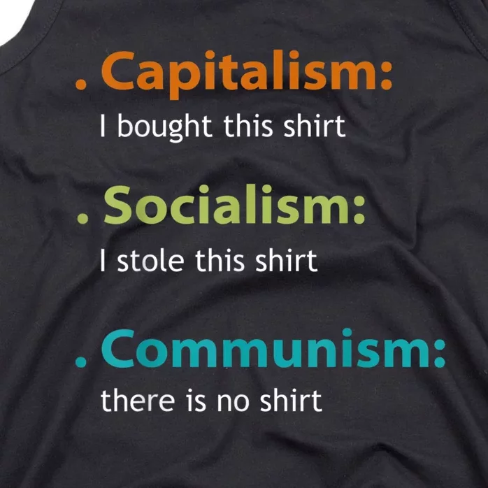 Capitalism Socialism Communism Libertarian Economics Freedom Tank Top