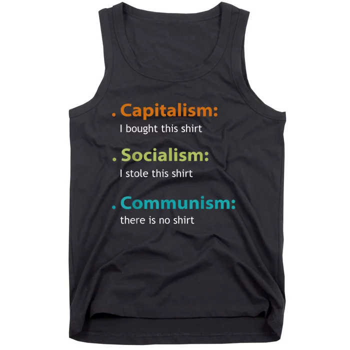 Capitalism Socialism Communism Libertarian Economics Freedom Tank Top