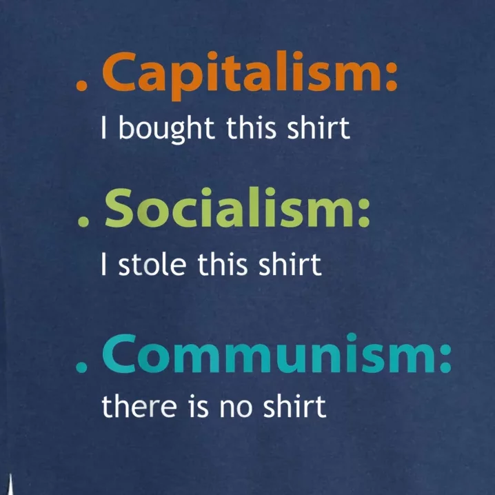 Capitalism Socialism Communism Libertarian Economics Freedom Garment-Dyed Sweatshirt