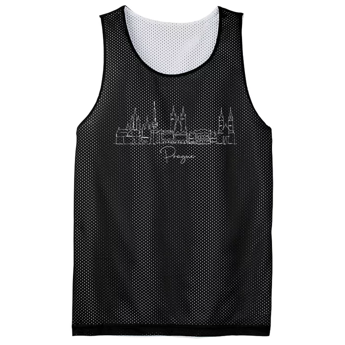 City Skyline Czech Republic Prague Mesh Reversible Basketball Jersey Tank