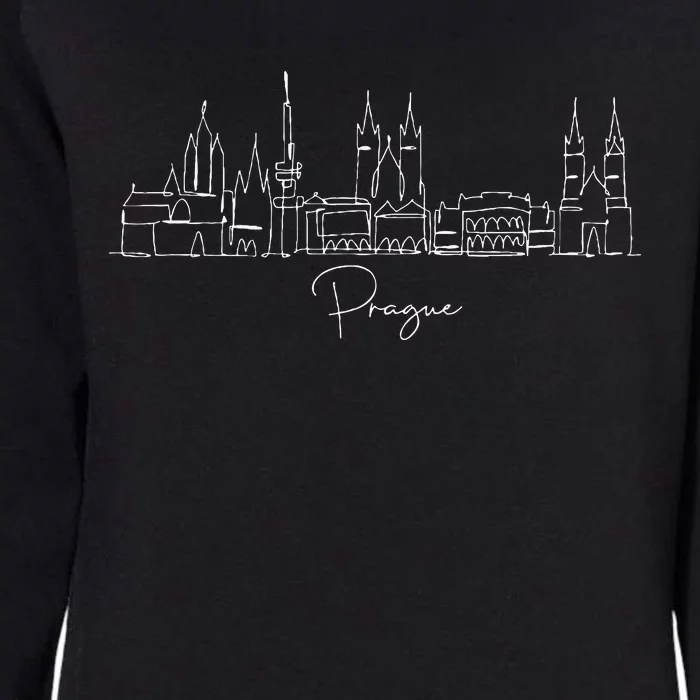 City Skyline Czech Republic Prague Womens California Wash Sweatshirt