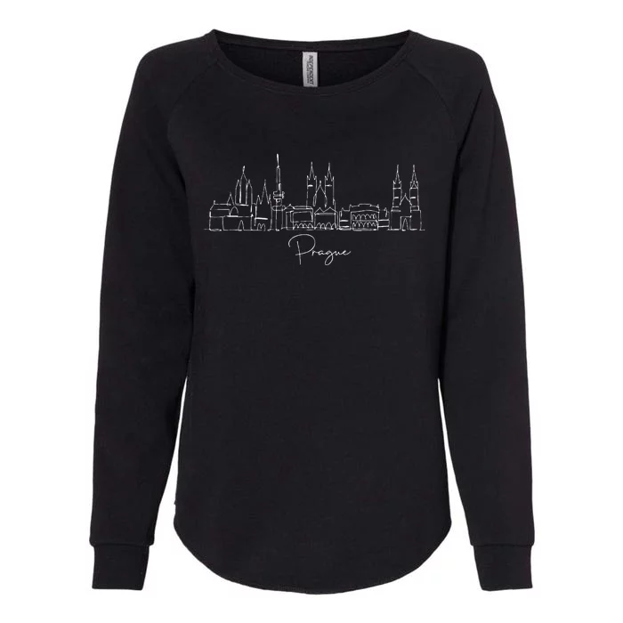 City Skyline Czech Republic Prague Womens California Wash Sweatshirt