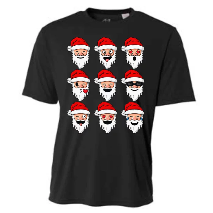 Christmas Santa Claus Funny Faces xmas Cooling Performance Crew T-Shirt