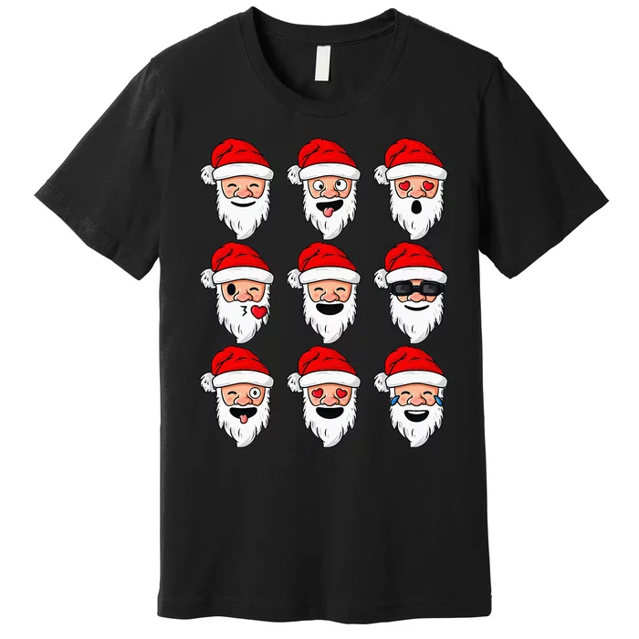 Christmas Santa Claus Funny Faces xmas Premium T-Shirt