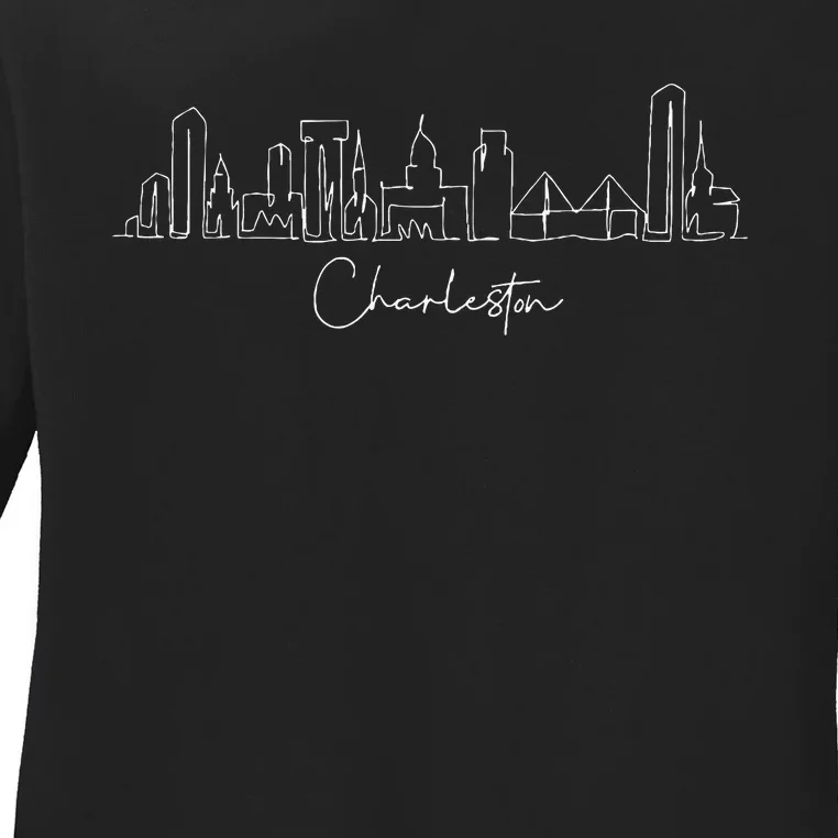 City Skyline Charleston South Carolina Ladies Long Sleeve Shirt