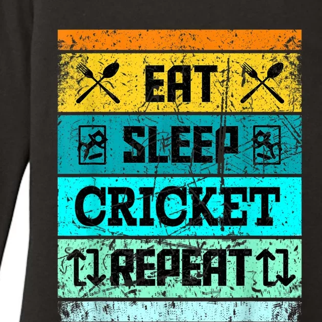 Cricket Sport Cricket Team Eat Sleep Cricket Jersey Womens CVC Long Sleeve Shirt