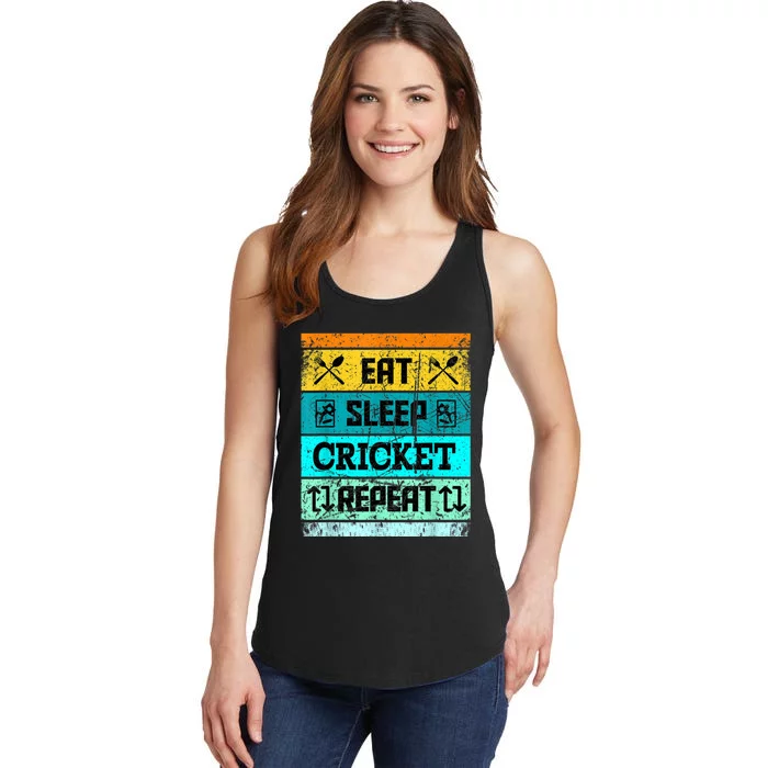 Cricket Sport Cricket Team Eat Sleep Cricket Jersey Ladies Essential Tank