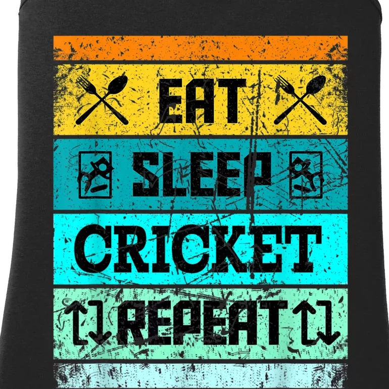 Cricket Sport Cricket Team Eat Sleep Cricket Jersey Ladies Essential Tank