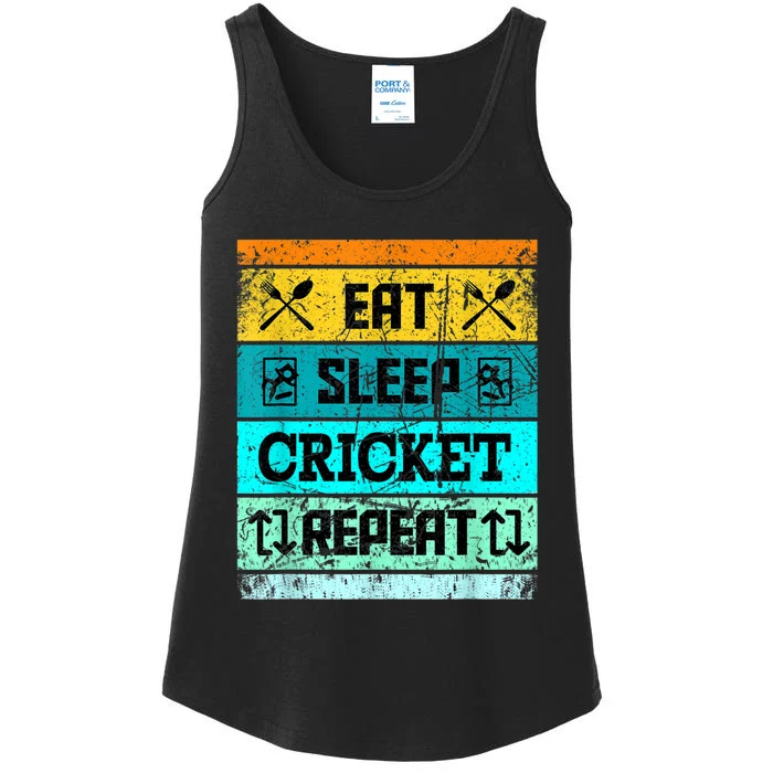 Cricket Sport Cricket Team Eat Sleep Cricket Jersey Ladies Essential Tank