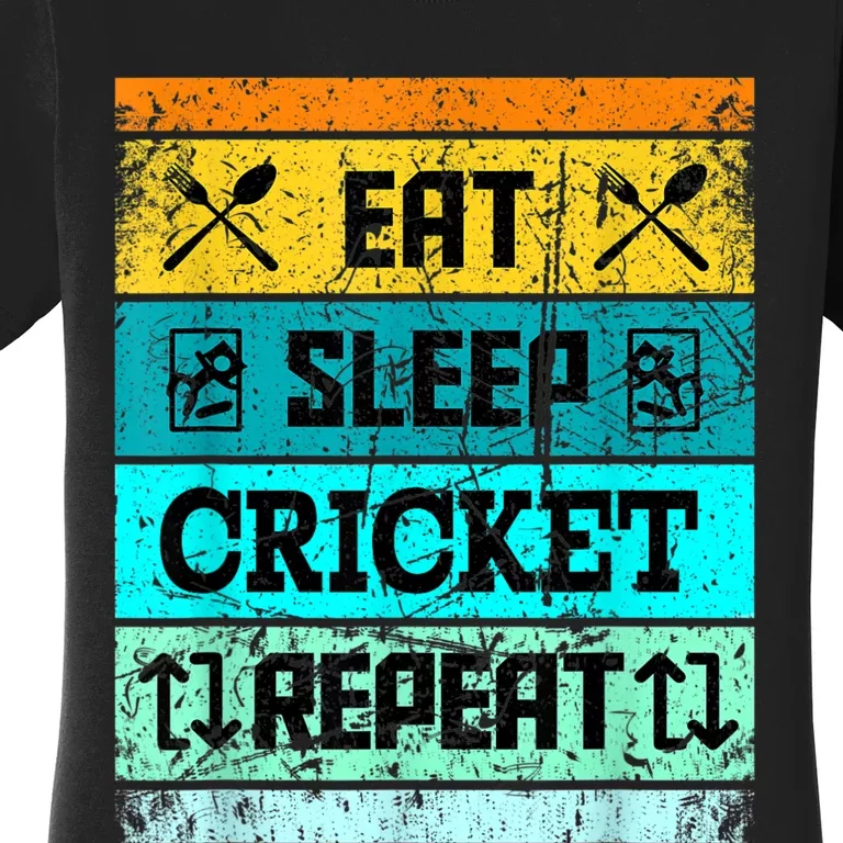 Cricket Sport Cricket Team Eat Sleep Cricket Jersey Women's T-Shirt