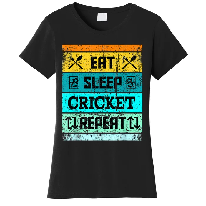 Cricket Sport Cricket Team Eat Sleep Cricket Jersey Women's T-Shirt