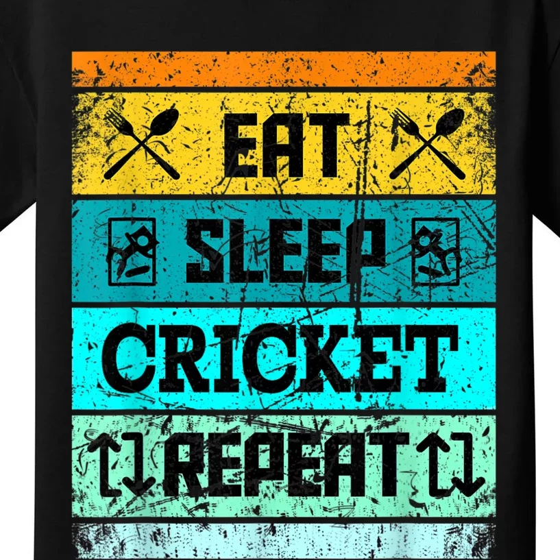 Cricket Sport Cricket Team Eat Sleep Cricket Jersey Kids T-Shirt