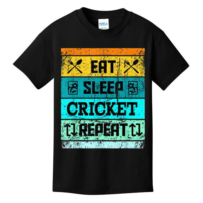 Cricket Sport Cricket Team Eat Sleep Cricket Jersey Kids T-Shirt