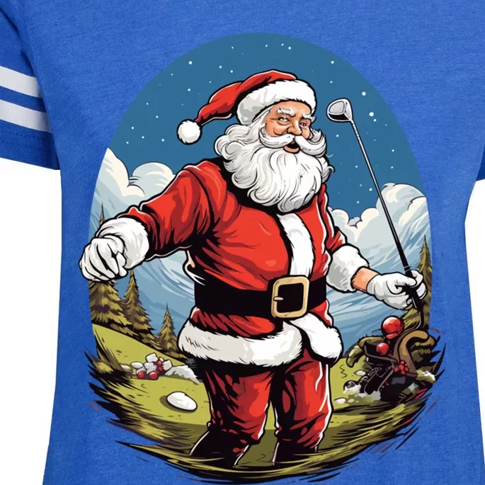 Christmas Santa Claus Golf Xmas Great Gift Enza Ladies Jersey Football T-Shirt