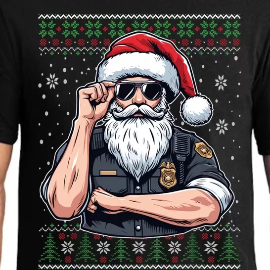 Christmas Santa Claus Police Officer Ugly Christmas Great Gift Pajama Set