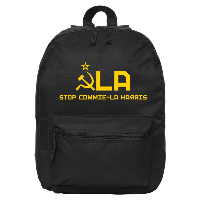 Commiela Stop Commie La Harris Stop Kamala Trump 2024 16 in Basic Backpack