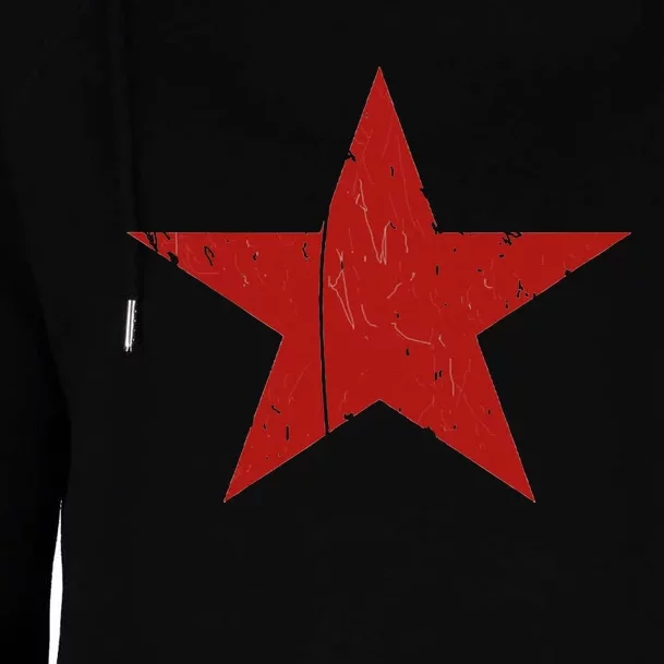 Communist Star Casual Distressed Graphic Top Womens Funnel Neck Pullover Hood