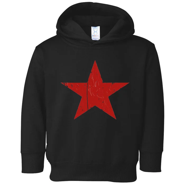 Communist Star Casual Distressed Graphic Top Toddler Hoodie