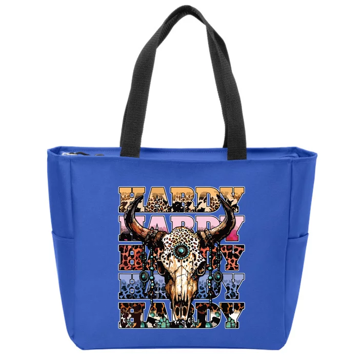 Cow Skull Zip Tote Bag