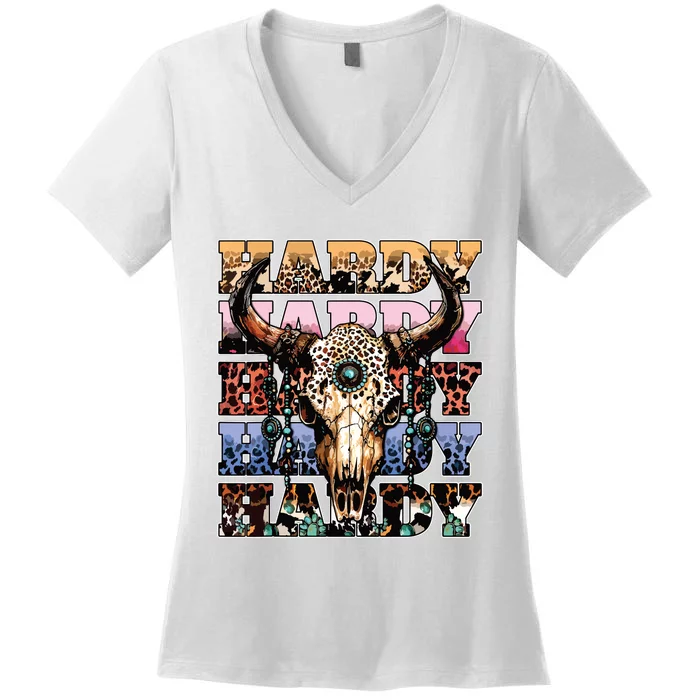 Cow Skull Women's V-Neck T-Shirt