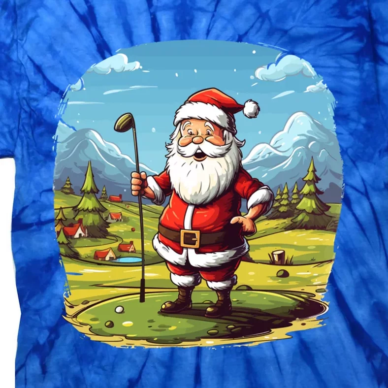 Christmas Santa Claus Golf Xmas Gift Tie-Dye T-Shirt