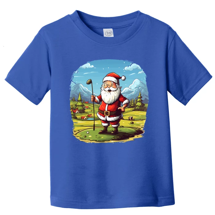 Christmas Santa Claus Golf Xmas Gift Toddler T-Shirt