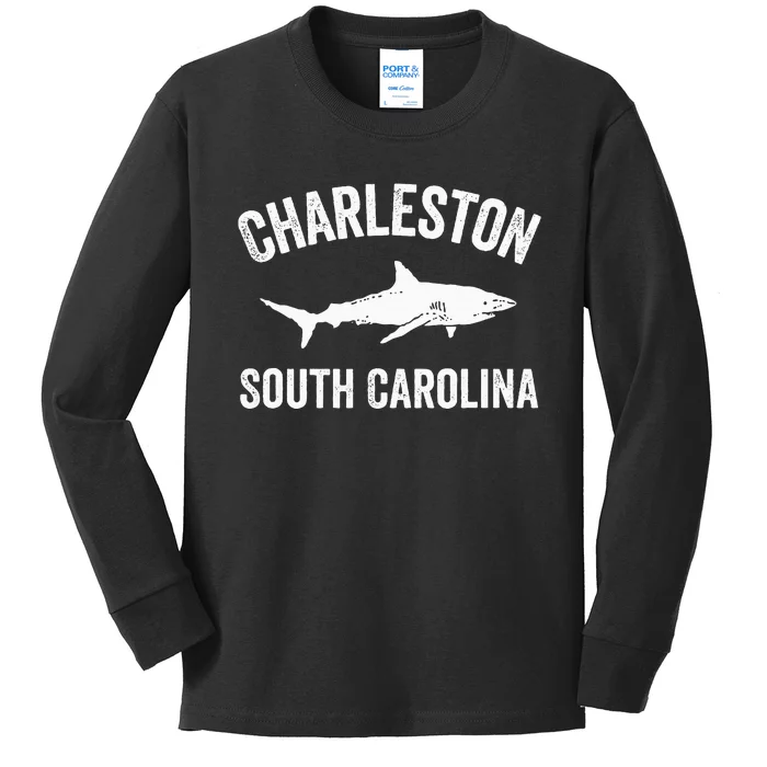 Charleston Shark Charleston South Carolina Gift Kids Long Sleeve Shirt