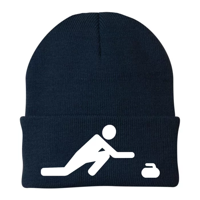 Curling Symbol Knit Cap Winter Beanie