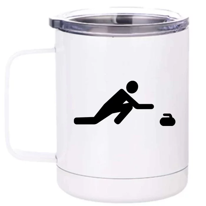 Curling Symbol Front & Back 12oz Stainless Steel Tumbler Cup