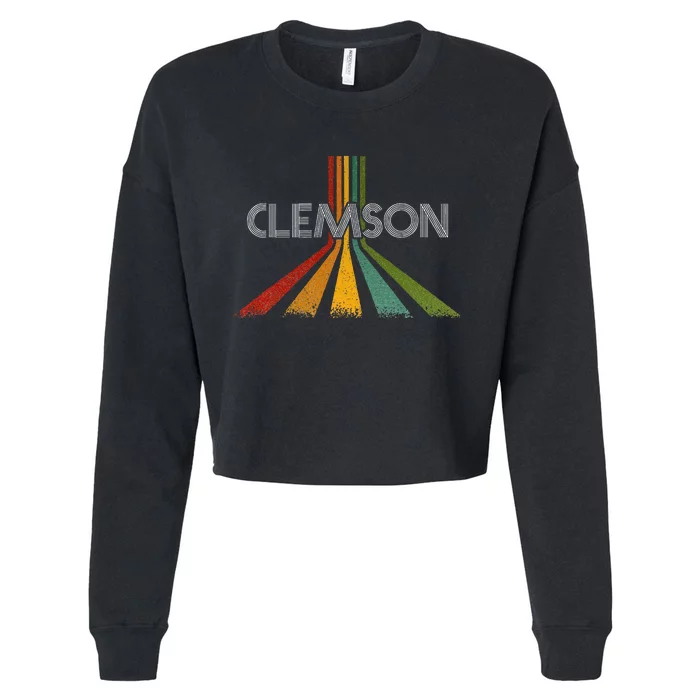 Clemson South Carolina Vintage Cropped Pullover Crew