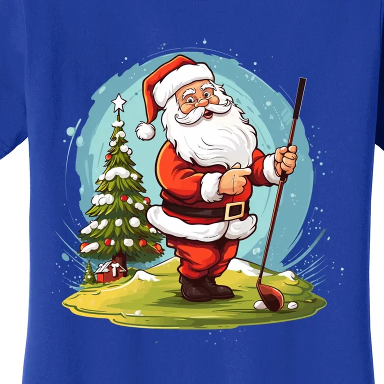 Christmas Santa Claus Golf Xmas Gift Women's T-Shirt