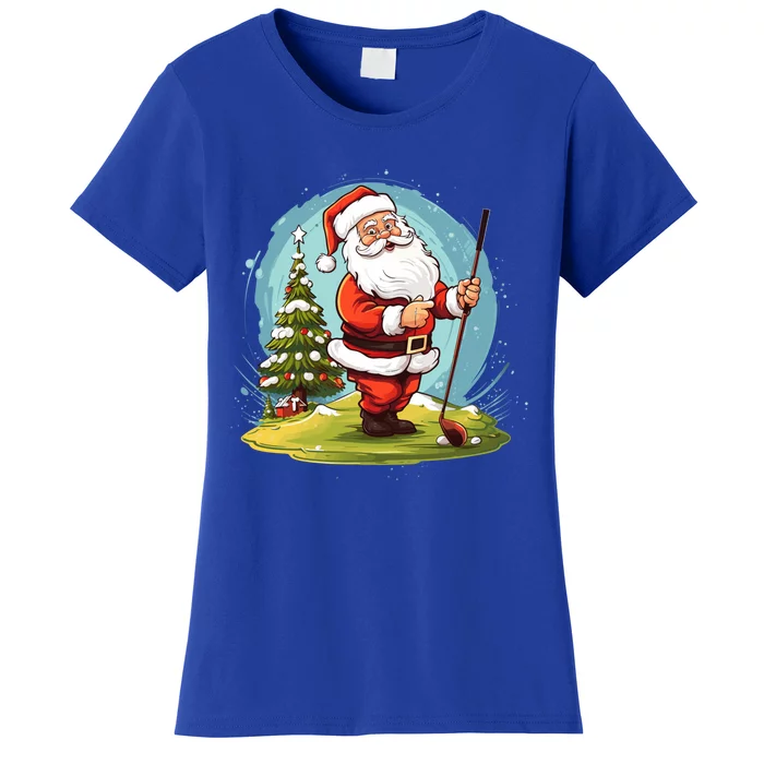 Christmas Santa Claus Golf Xmas Gift Women's T-Shirt