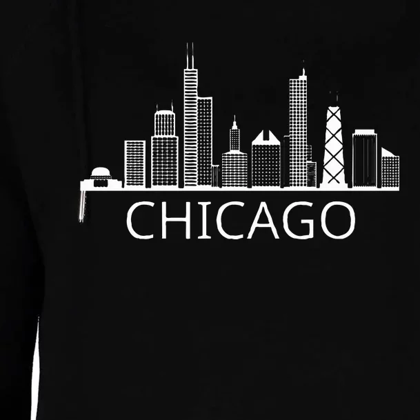 Chicago Skyline Womens Funnel Neck Pullover Hood