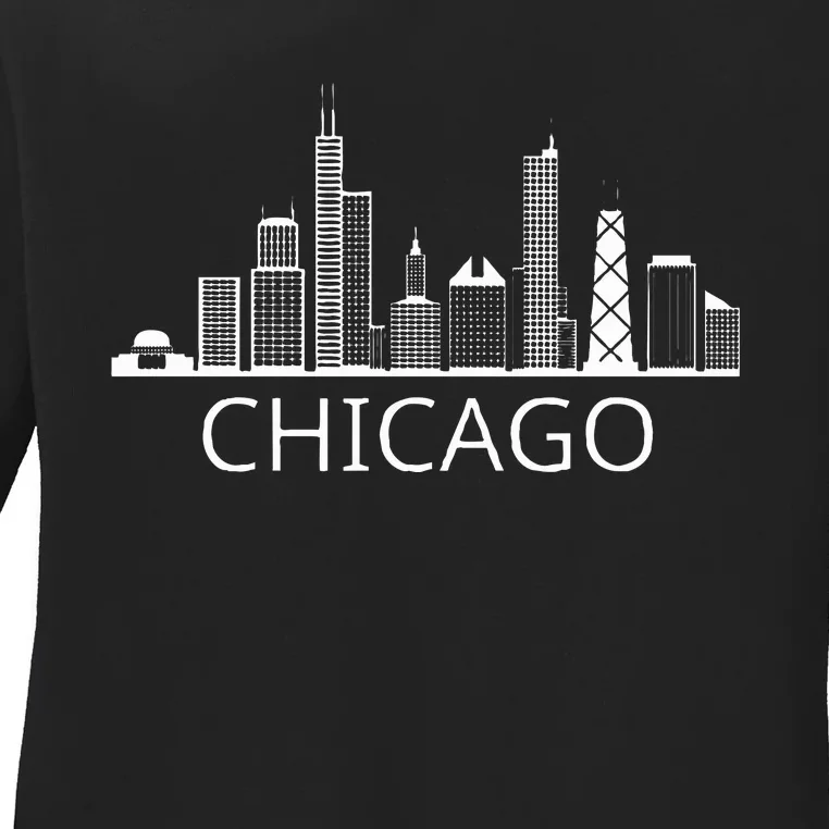 Chicago Skyline Ladies Long Sleeve Shirt