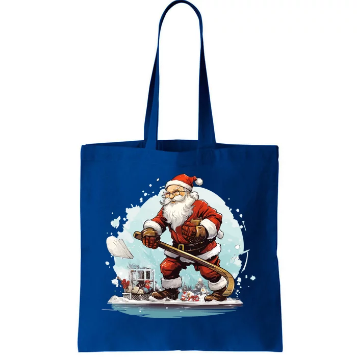 Christmas Santa Claus Hockey Xmas Great Gift Tote Bag