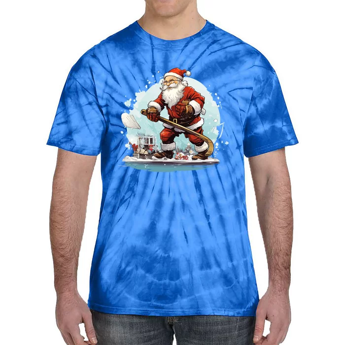 Christmas Santa Claus Hockey Xmas Great Gift Tie-Dye T-Shirt