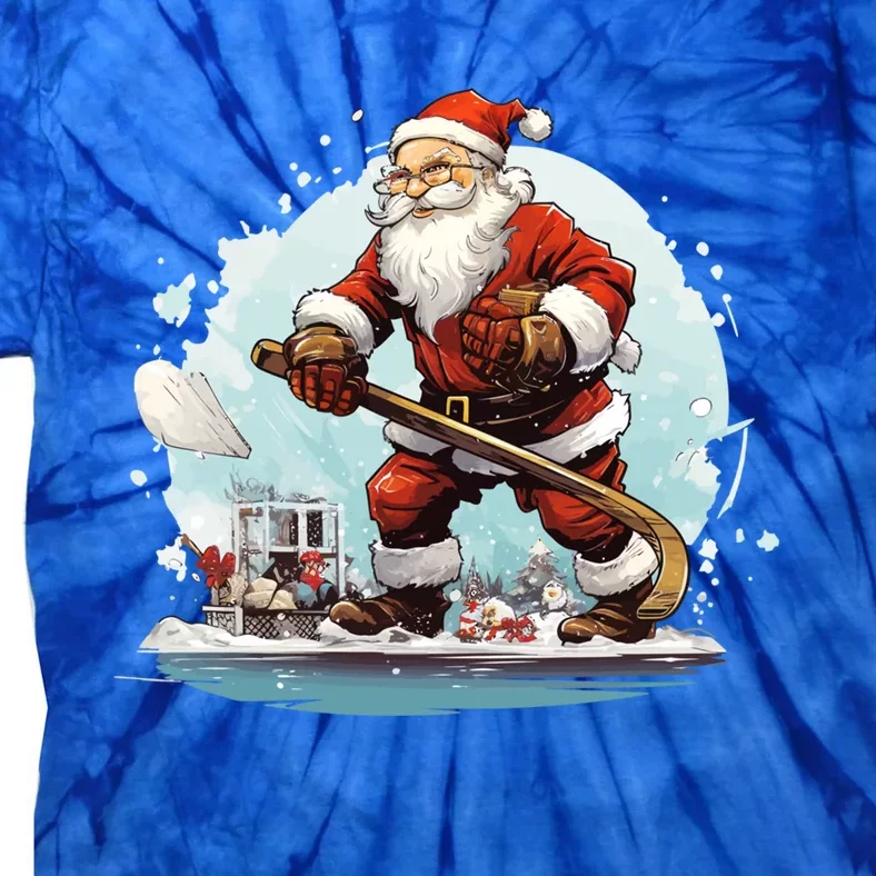 Christmas Santa Claus Hockey Xmas Great Gift Tie-Dye T-Shirt