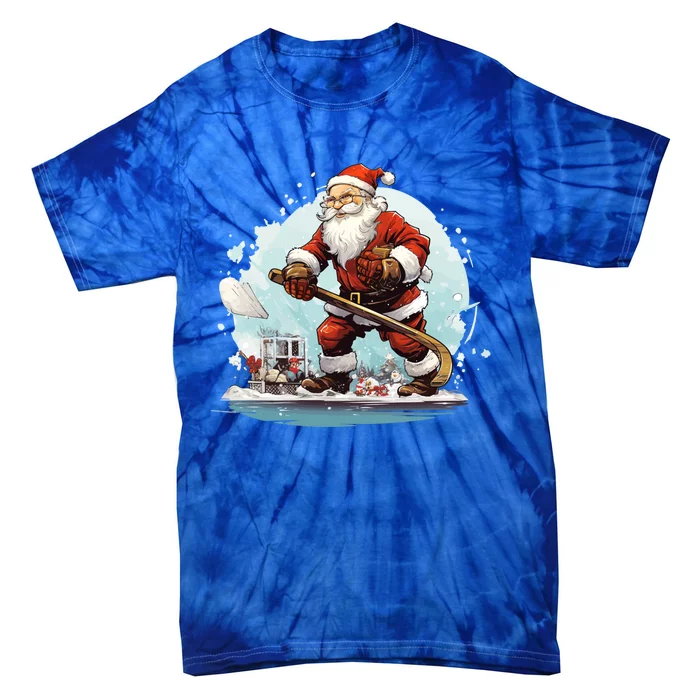 Christmas Santa Claus Hockey Xmas Great Gift Tie-Dye T-Shirt