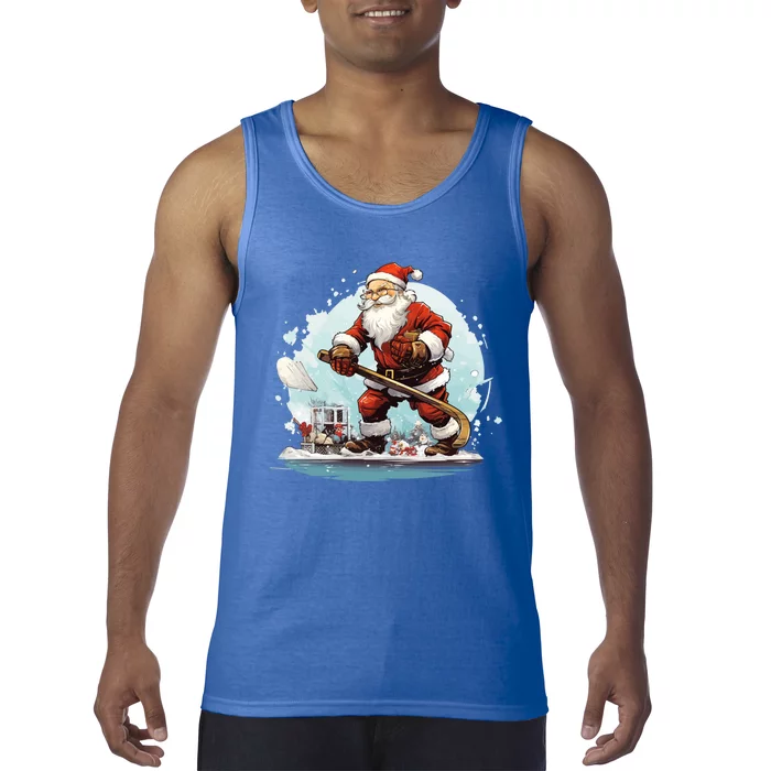 Christmas Santa Claus Hockey Xmas Great Gift Tank Top