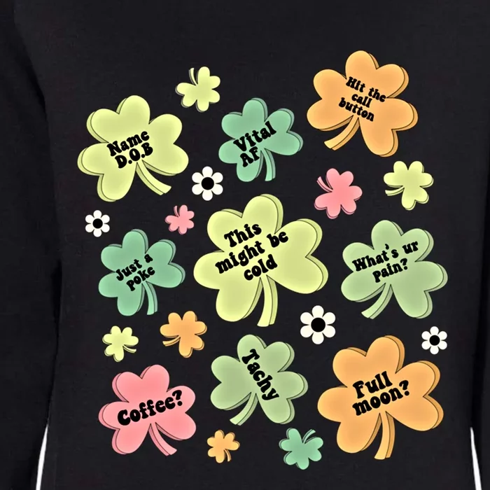 Cute Shamrock Clover Icu Nurse Nicu Nurse Patricks Day Group Funny Gift Womens California Wash Sweatshirt