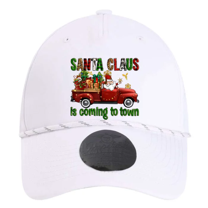 Christmas Santa Claus Is Coming To Town Xmas Red Truck Pjs Performance The Dyno Cap