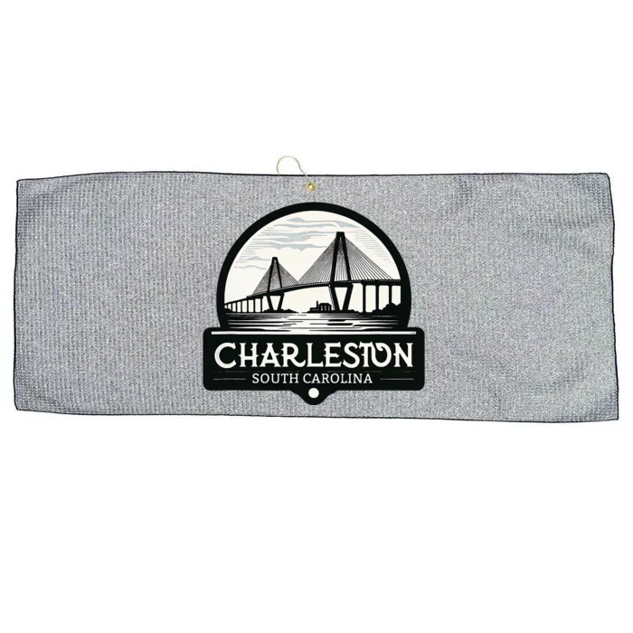 Charleston South Carolina Ravenel Bridge Skyline Large Microfiber Waffle Golf Towel