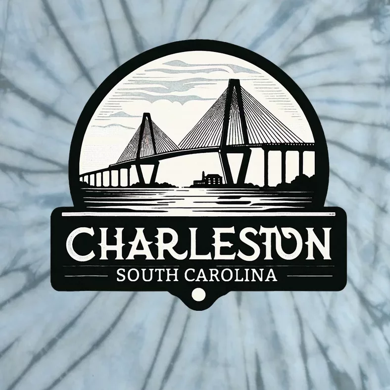 Charleston South Carolina Ravenel Bridge Skyline Tie-Dye T-Shirt